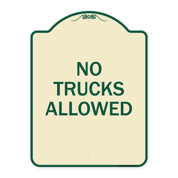 Parking Lot No Trucks Allowed Heavy-Gauge Aluminum Architectural Sign, 24" x 18", TG-1824-23419